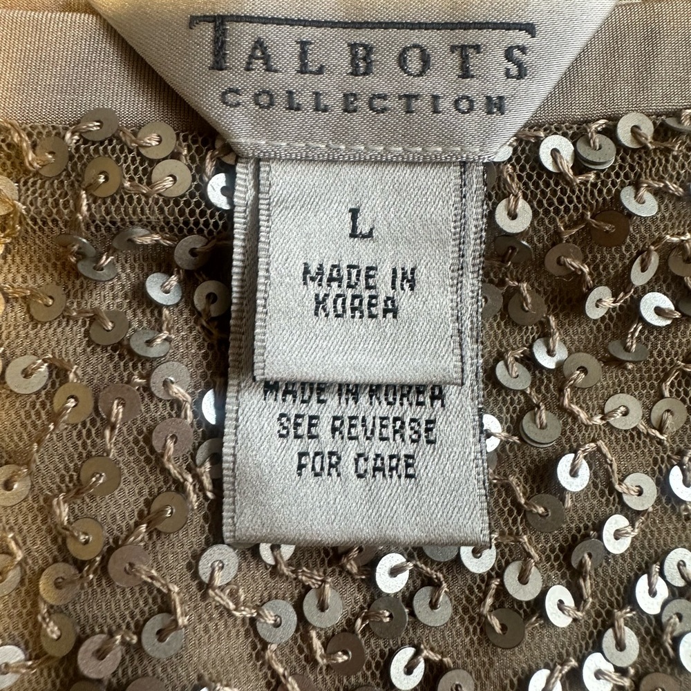 Talbots Silver Sequin knee length Skirt - Picture 3 of 4